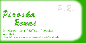 piroska remai business card